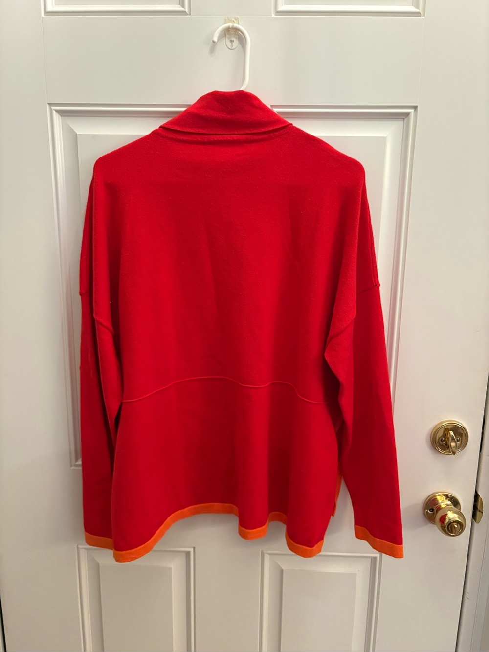 THML, Size L, Red Turtleneck Sweater with Orange Piping - Picture 5 of 5